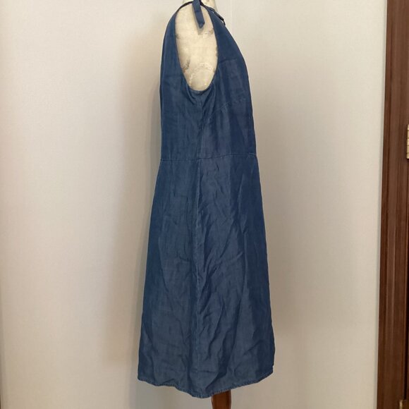 NWT BRAVISSIMO SLEEVELESS DENIM CHAMBRAY SUNDRESS CURVY SIZE 14 CASUAL SUMMER - Picture 2 of 3